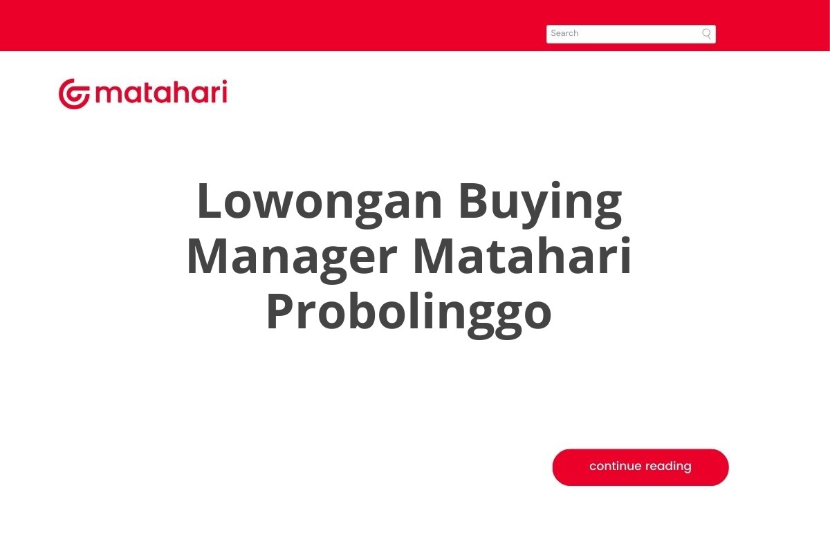 Lowongan Buying Manager Matahari Probolinggo